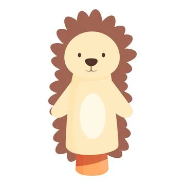 Cute hedgehog hand puppet smiling for entertainment Stock Illustration