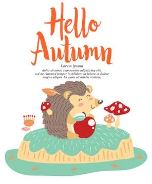 Cute hedgehog isolated vector Stock Illustration