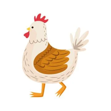 Cute hen bird easter character Stock Illustration