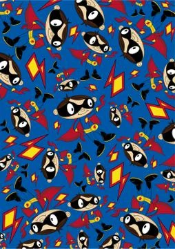 Cute Heroic Superhero Pattern Stockillustratie