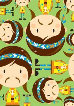 Cute Hippie Pattern Stock-Illustration