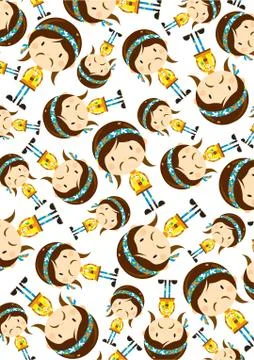 Cute Hippie Pattern Stock-Illustration