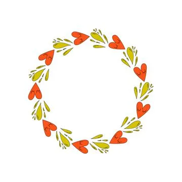 Cute hippie round frame Illustrazione stock