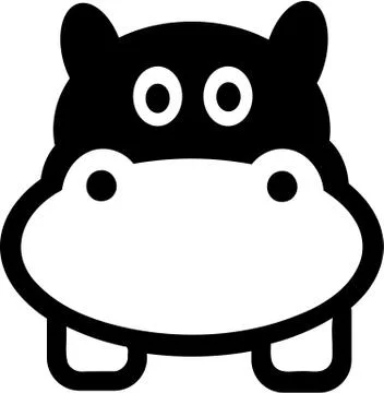 Cute hippo head Stock Illustration