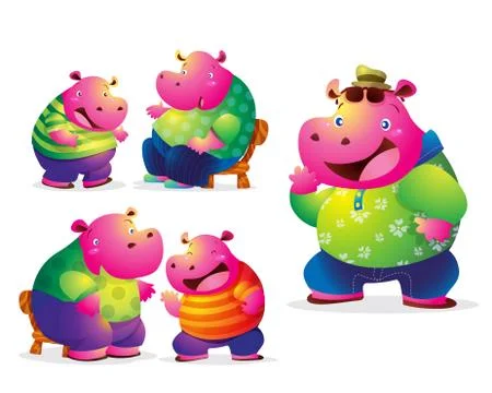 Cute hippo Stock-Illustration
