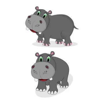 Cute hippo Stock Illustration