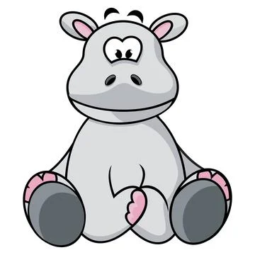 Cute Hippo Stock Illustration