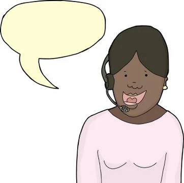 Cute hispanic telemarketer Stock Illustration