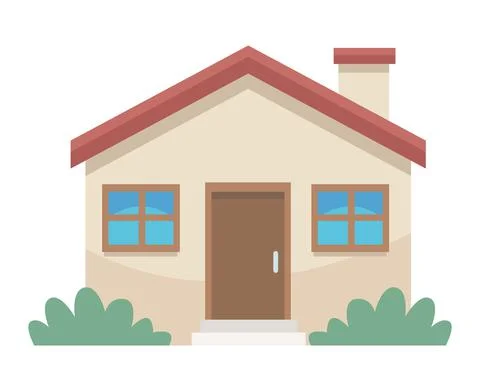 Cute house facade Stock Illustration