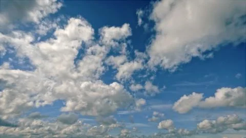 Cute huge white clouds in the blue sky bg - photo of nature Stock Photos