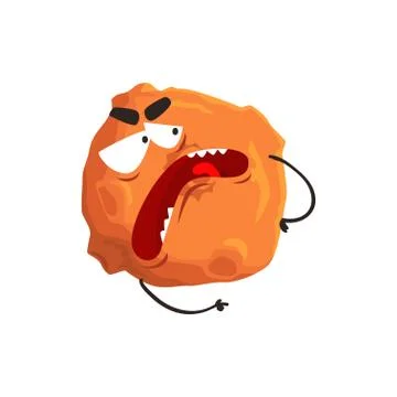 Cute humanized Pluto planet character, sphere with funny face cartoon vector Stock Illustration