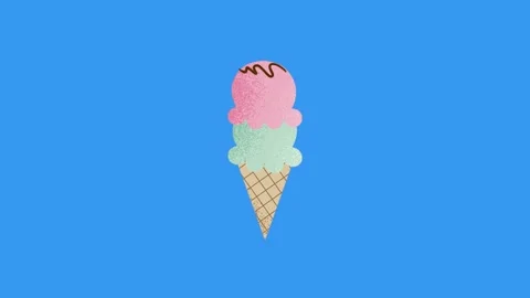 Cute Ice Cream Animation For Summer Vidéo 342319558