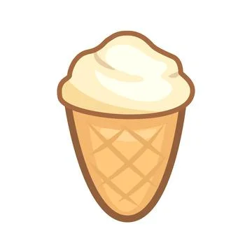 Cute Ice Cream Cone Vector Illustration. Illustrazione stock