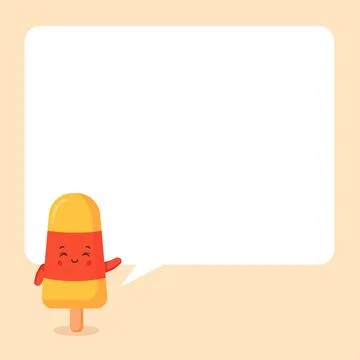 Cute Ice Cream with Speech Bubbles Stock Illustration