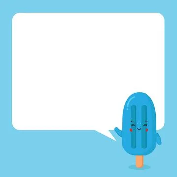 Cute Ice Cream with Speech Bubbles Stock Illustration