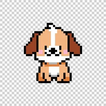 Cute illustration 8 bit pixel character dog drawing eps 10 イラスト素材