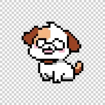 Cute illustration 8 bit pixel character dog design eps 10 イラスト素材