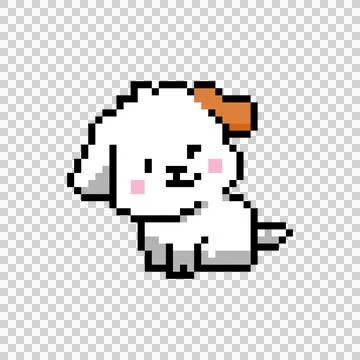 Cute illustration 8 bit pixel character dog sticker eps 10 Stock Illustration