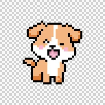 Cute illustration 8 bit pixel character dog clipart eps 10 イラスト素材