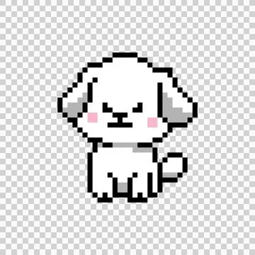 Cute illustration 8 bit pixel art character dog vector Stock Illustration