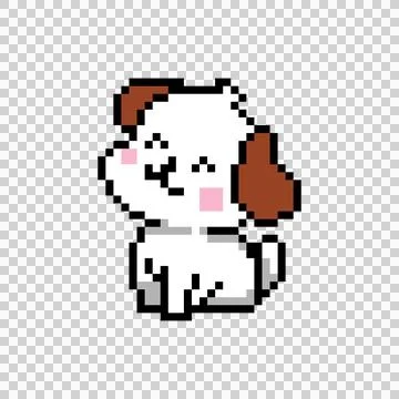 Cute illustration 8 bit pixel art character dog isolated Stock Illustration