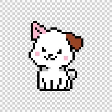 Cute illustration 8 bit pixel art character dog graphic Stock Illustration