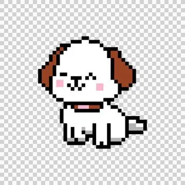 Cute illustration 8 bit pixel art character dog concept Stock Illustration