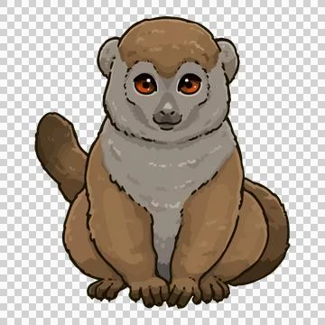Cute illustration of Eastern lesser bamboo lemur Stock Illustration