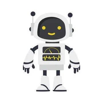 Cute Illustration of a Friendly Robot Illustrazione stock