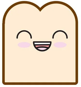 Cute illustration of a happy slice of bread 스톡 일러스트