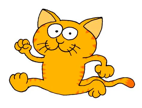 Cute illustration of a running kitten Stock Illustration