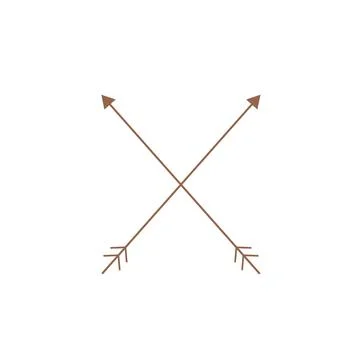 Cute illustration two arrows decorated with feathers Stock Illustration