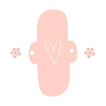 Cute image of reusable fabric padding. Eco-friendly cycle. Stock Illustration