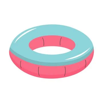 Cute inflatable ring. Floating lifebuoy for beach. Rubber toy for swimming... Illustrazione stock