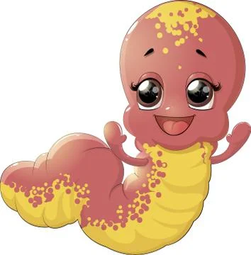 Cute insect caterpillar Stock Illustration