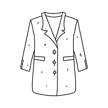 Cute jacket. Hand drawn doodle style. Vector illustration isolated on white.. Stock Illustration