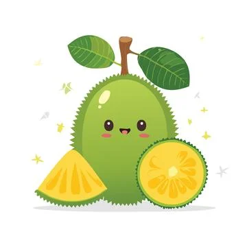 A cute Jackfruit fruit illustration Stock Illustration