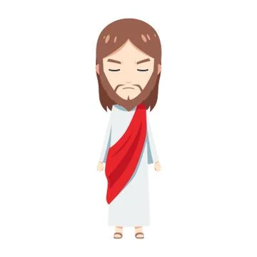 Cute Jesus is mad. Isolated Vector illustration Stock Illustration