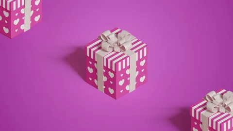 Cute jumping present boxes, paper bows dynamic animation Stock Footage 168940140