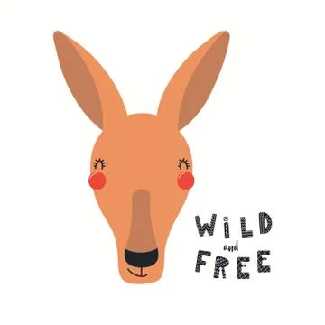 Cute kangaroo illustration Stock Illustration