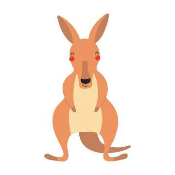 Cute kangaroo illustration isolated Stock Illustration