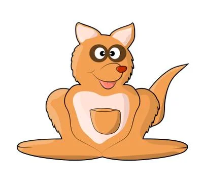 Cute kangaroo vector symbol icon design. . Stock Illustration