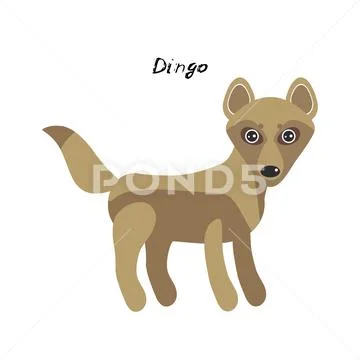 Cute Kawaii Australian dingo, isolated on white background. Can be used ...