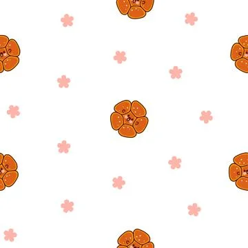 Cute kawaii bread. Seamless pattern. Illustrazione stock