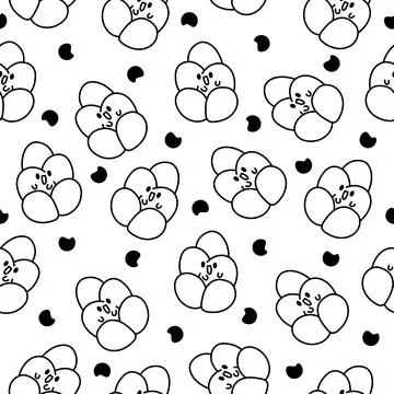 Cute kawaii bread with smiley face. Coloring Page. Stockillustratie