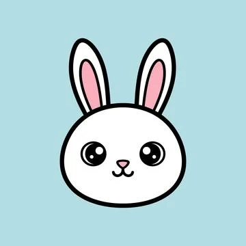 Cute Kawaii Bunny Face Easter Character Clipart Icon イラスト素材