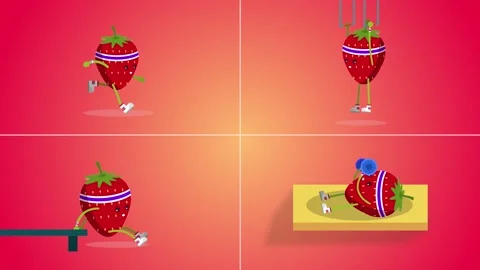 Cartoon Strawberry Stock Video Footage | Royalty Free Cartoon Strawberry  Videos | Pond5
