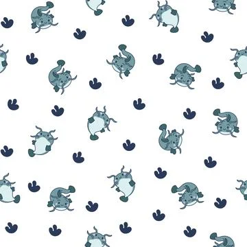 Cute kawaii catfish. Seamless pattern. Stock Illustration