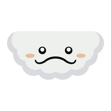 Cute kawaii cloud icon. Vector Stock Illustration