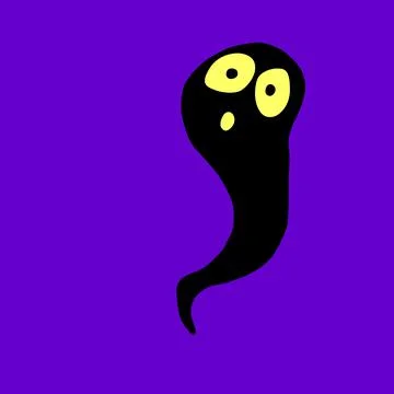 Cute kawaii creepy ghost. Vector illustration in doodle flat style. For Hallo Stock Illustration